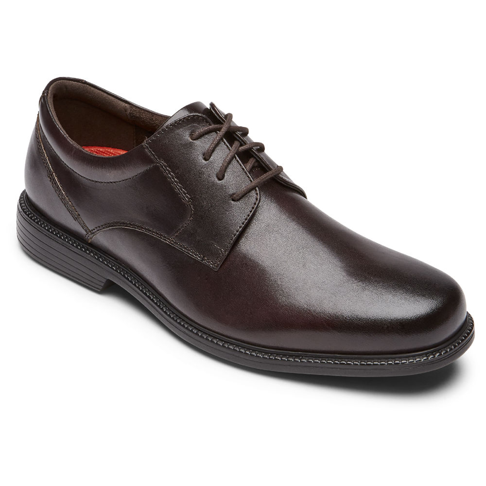 Oxfords Rockport Hombre Mexico - Charles Road Plain Toe Marrom Oscuro - VZXLG6128